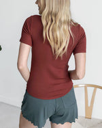Essentail Ribbed Short Sleeve Fitted Tee