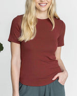 Essentail Ribbed Short Sleeve Fitted Tee