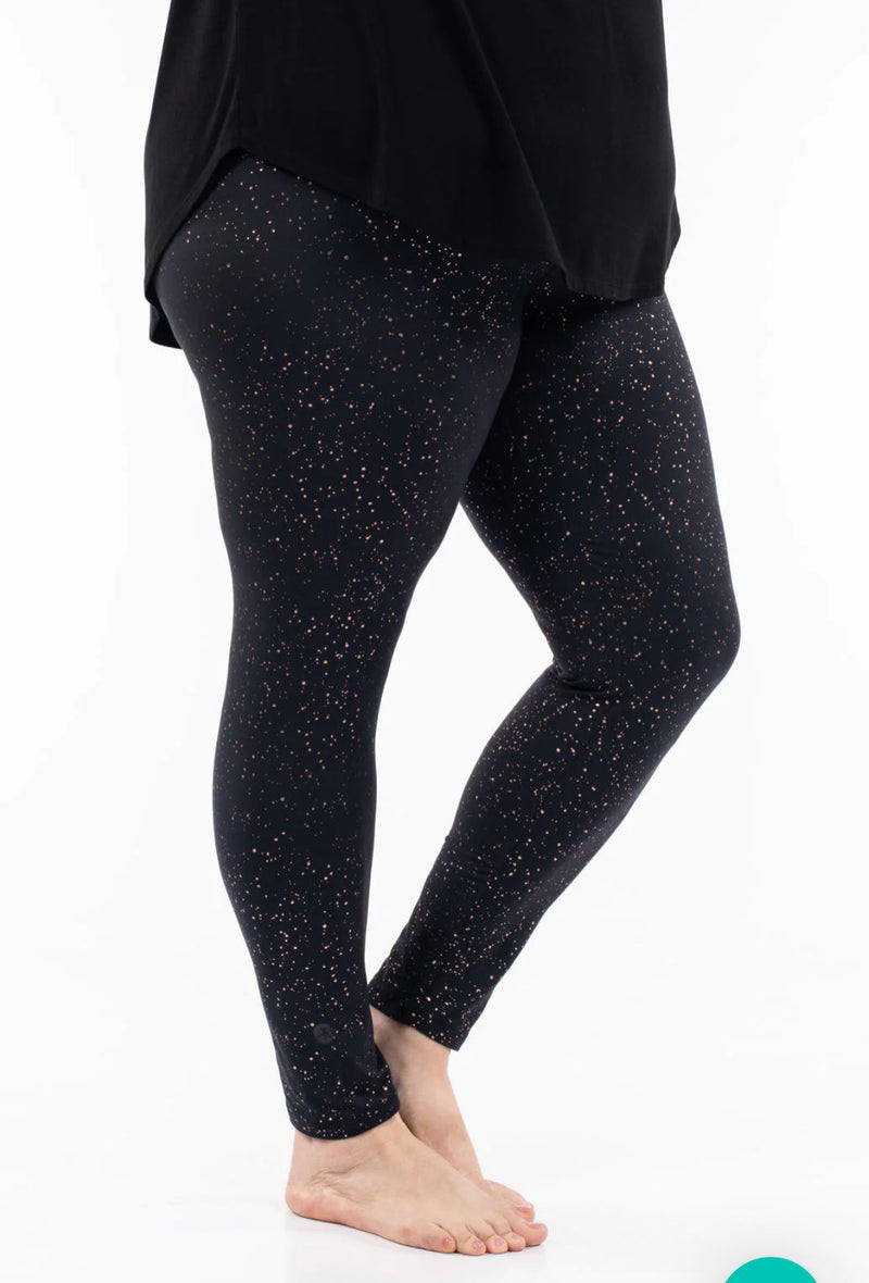 Wholesale Black Sparkle Full Length Leggings/Tights - Plus Size for your  store - Faire