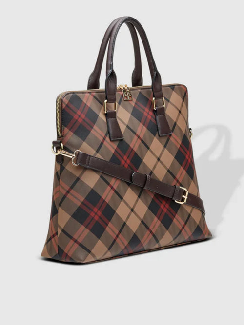 Houston Laptop Bag - Plaid Chocolate *SAMPLE SALE PRE-ORDER 25% off*