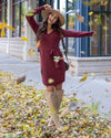 Faux Wrap Sweater Dress