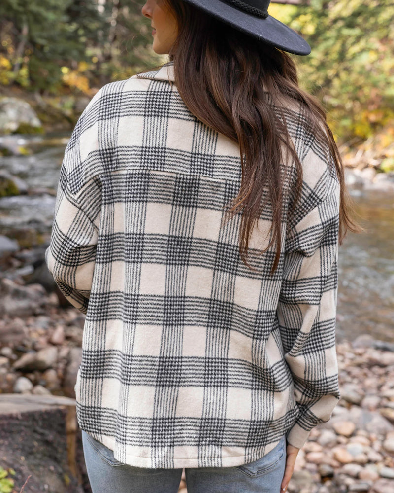 Flannel Neutral Plaid Shacket