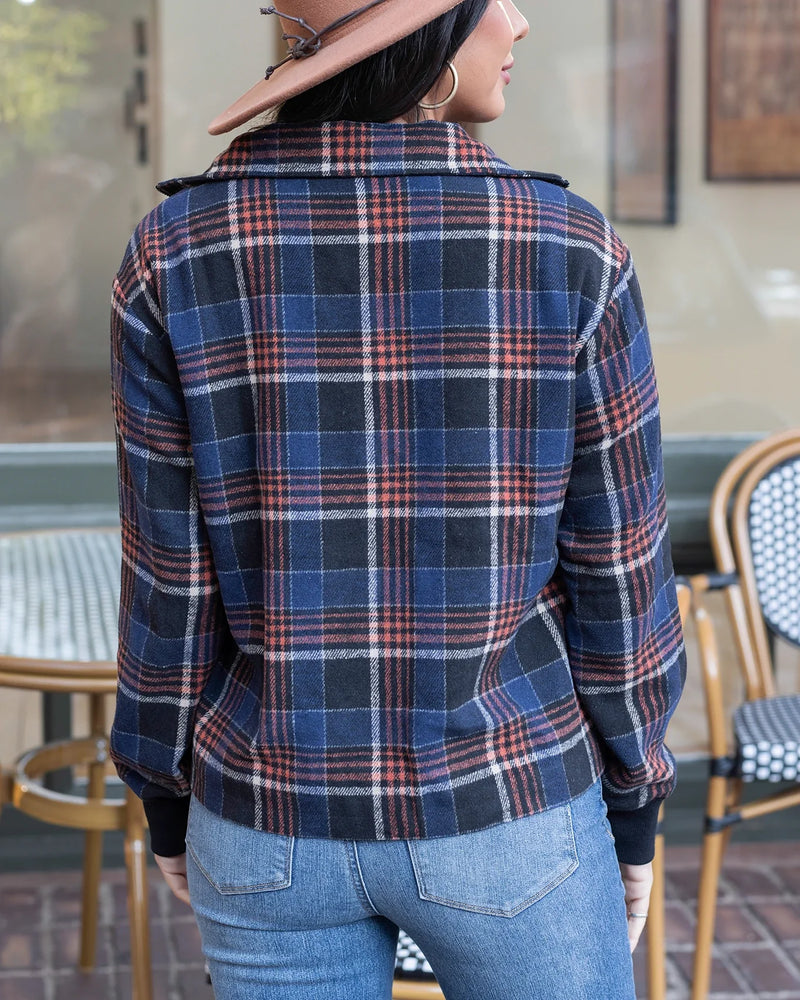 Flannel Plaid Jacket Navy LRG