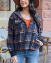 Flannel Plaid Jacket Navy LRG