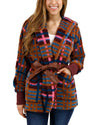 Fleece Plaid Wrap Jacket - Jewel Plaid