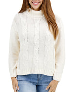 High Neck Cable Knit Sweater