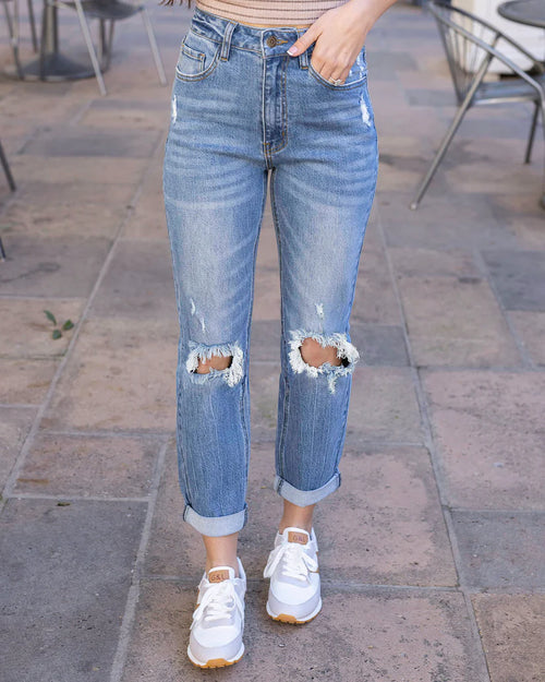 Get With The Flare Sweetie Ripped Flare Jeans – Heliah's Boutique