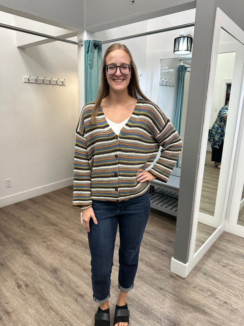 Brown Multi Cardigan