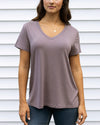 Perfect V-Neck Tee - Thistle