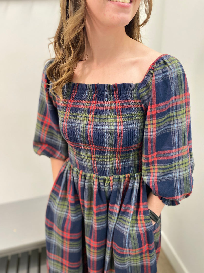 Plaid Smocked Holiday Dress