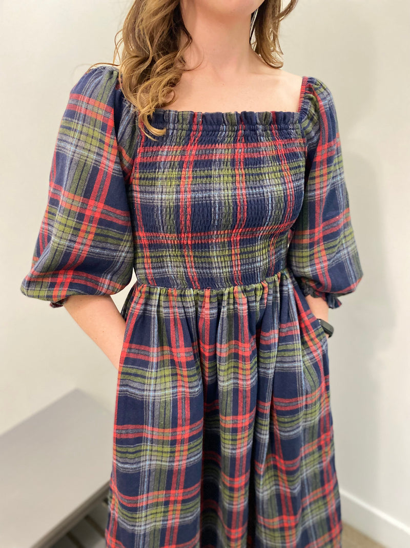 Plaid Smocked Holiday Dress