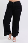 High Waist Retro Wide Leg w/Cuff BK