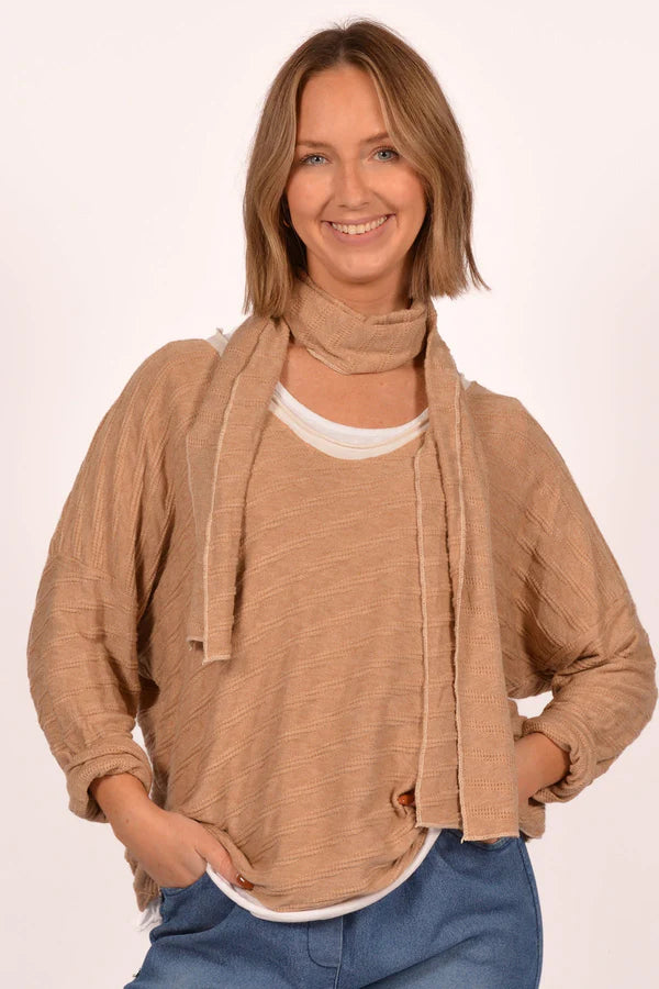Braided Sweater with Scarf