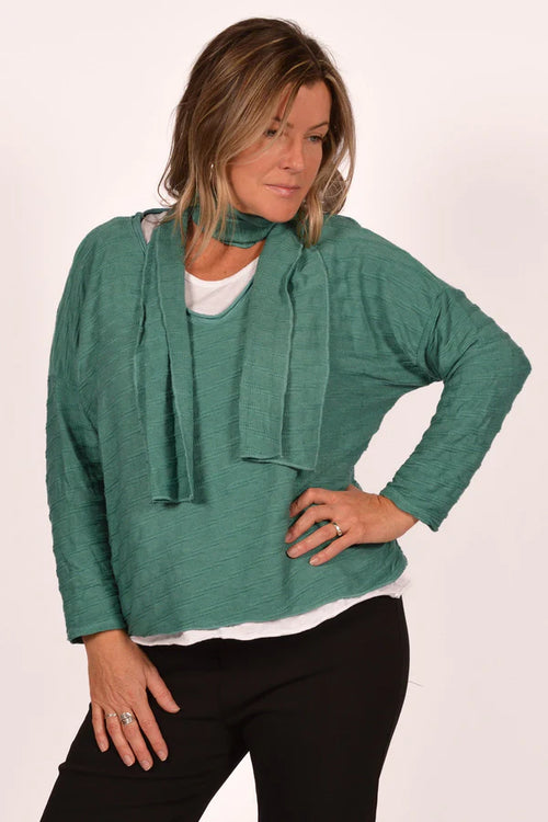 Braided Sweater with Scarf