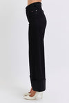 High Waist Retro Wide Leg w/Cuff BK