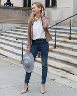 Leather Like Cafe Racer Jacket - Taupe
