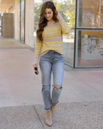 Lemon Lines Lightweight Sweater - Yellow Stripe