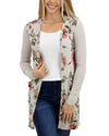 Lightweight Ribbed Cardigan - Floral