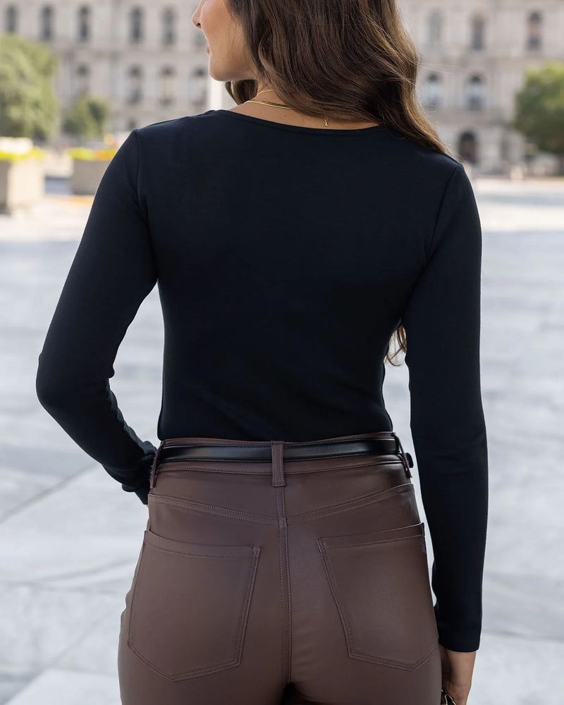 Luxe Long Sleeve Bodysuit - Black