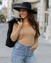 Luxe Long Sleeve Bodysuit - Camel