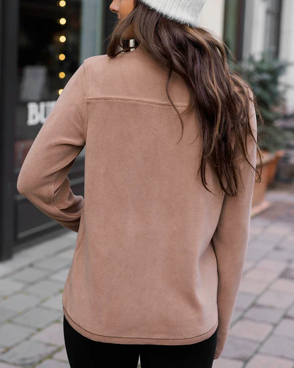 Luxe Teddy Fleece Jacket in Cappuccino