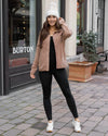 Luxe Teddy Fleece Jacket in Cappuccino