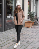Luxe Teddy Fleece Jacket in Cappuccino