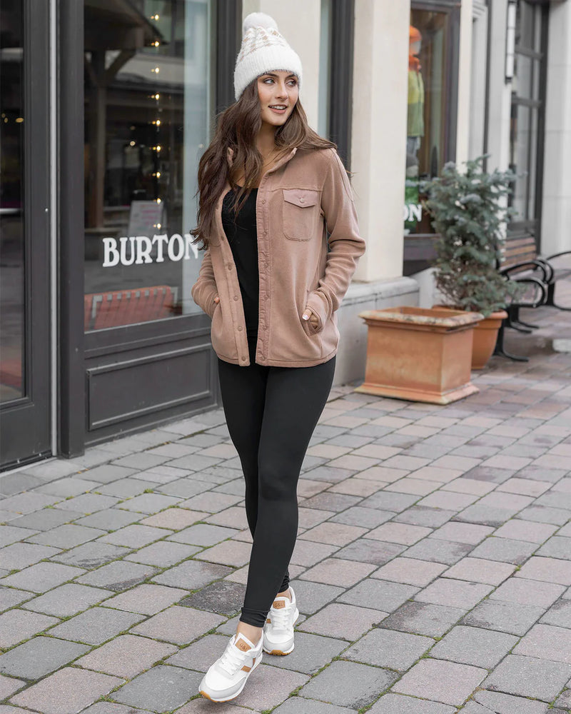 Luxe Teddy Fleece Jacket in Cappuccino