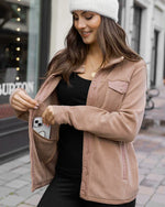 Luxe Teddy Fleece Jacket in Cappuccino
