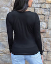 Modal V-Neck Long Sleeve Tee