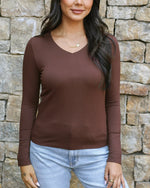 Modal V-Neck Long Sleeve Tee