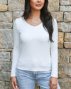 Modal V-Neck Long Sleeve Tee