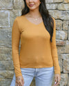 Modal V-Neck Long Sleeve Tee