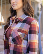 Northern Plaid Flannel Top - Sunset Plaid