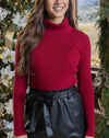 Oh So Soft Ribbed Turtleneck - Perfect Red