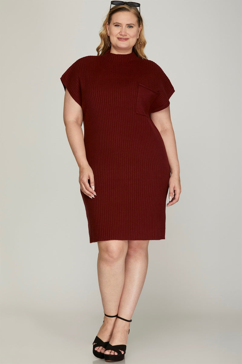 Mock Neck Sweater Dress