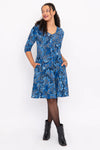 Pamela Dress - Cobalt Fossil