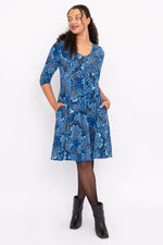 Pamela Dress - Cobalt Fossil