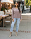 Pointelle V-Neck Sweater - Fawn