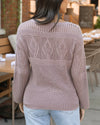 Pointelle V-Neck Sweater - Fawn