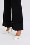 High Waist Retro Wide Leg w/Cuff BK