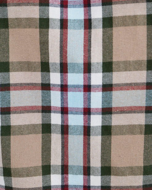 Reversible Corduroy Shacket in Tan/Olive Plaid