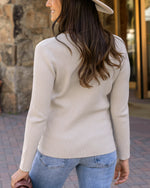 Ribbed Henley Sweater