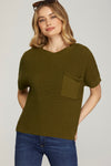 Side Pocket Sweater Top