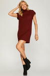 Mock Neck Sweater Dress