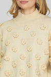 Mock Neck Flower Sweater