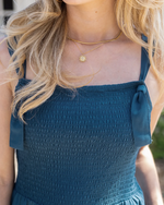 Shorts Smocked Romper - Teal