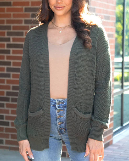 Slouchy Knit Pocket Cardigan