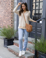 Slouchy Tunic Hoodie - Fawn Beige