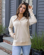 Slouchy Tunic Hoodie - Fawn Beige